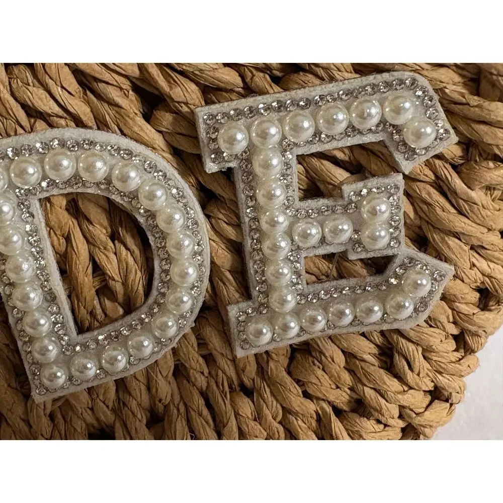 Bride Straw Bag Beaded Handbag Wedding Bridal Bachelorette Beach Vacation Purse